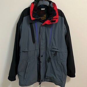 Obermeyer Arrowhead 2 in 1 coat jacket sweater men’s XL black gray hooded zipper